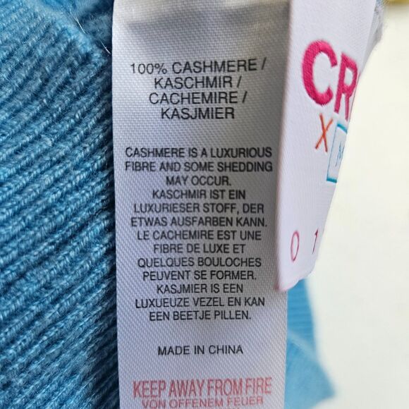 CRUSH x MORLEY One Shoulder Cashmere Sweater XS Blue Ribbed Removeable Strap - Picture 7 of 7